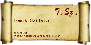 Tomik Szilvia névjegykártya