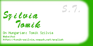 szilvia tomik business card